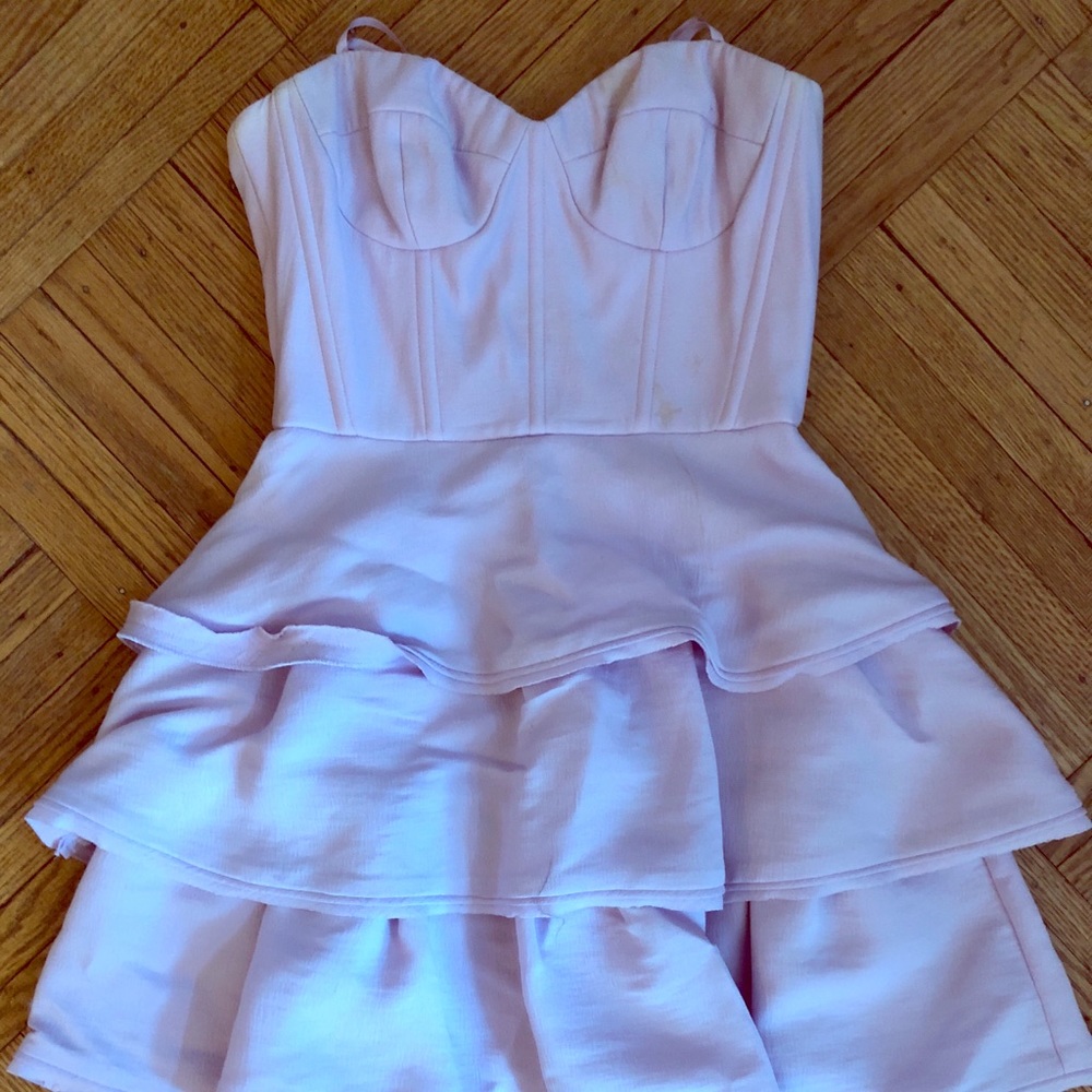 BCBGMaxazria Lilac Ruffle Dress